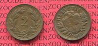 Schweiz, Switzerland 1 Rappen Kursmünze Kupferfarben Schweiz 2 Rappen 1912 Kreuz -