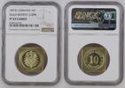 Deutschland Germany 10 Pfennig NGC Top POP Klippenförmiger Goldabschlag -