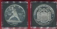 USA 1 Dollar Silbermünze Olympische Spiele 1992 Barcelona - Baseball proof in capsule