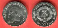 Eastern Germany DDR GDR 20 Mark Silber 1970 150. Geburtstag Friedrich Engels (1820-1895) unc