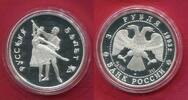 Russland 3 Rubel Silber 1 Unze Ballerina -