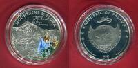 Palau 5 Dollars Silbermünze teilcoloriert Mountains & Flora - Mount Everest -