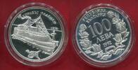 Bulgarien Bulgaria 100 Lewa Silber The Radetzki Steam Liner Dampfschilff -