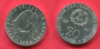 DDR, GDR Eastern Germany 20 Mark Silbergedenkmünze 1984 225. Todestag von Georg Friedrich Händel unc