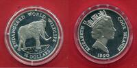 Cook-Inseln 50 Dollars Silber Endangered Wildlife - Gefährdete Tierwelt - Elefant -