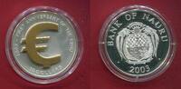Nauru 10 Dollars Silber Unze Erster Geburtstag Euro - Skulpturmünze (1 oz, teilvergoldet) -