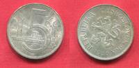 Tschechoslowakei Czechoslowakia 5 Kronen Korun Fabrik Kursmünze Standard Circulation Coin -