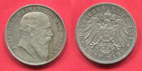 Baden Durlach 5 Mark Silber Friedrich Grossherzog von Baden Standard Circulation Coin -