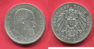 Württemberg 5 Mark Silbermünze Kursmünze, König Wilhelm II -