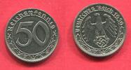Deutschland 1933-1945 50 Pfennig Nickel Swastika Not completely issued most melted down Nicht komplett ausgegeben -