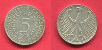 Bundesrepublik Deutschland 5 DM Silberadler 1958 J Kursmünze, Silberadler Jahrgang Key Date VF+ übl.