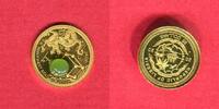 Liberia 25 Dollar Minigoldmünze mit Grünachat Die Welt der Edelsteine - Jade -