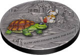 TORTOISE AND HARE Fables and Proverbs 2 Oz Silver Coin 2000 Francs Cameroon 2026 Antique Finish