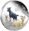 1 Dollar GOAT Australian Lunar Series III Colored 1 Oz Silver Coin 1$ Australia 2027 Proof