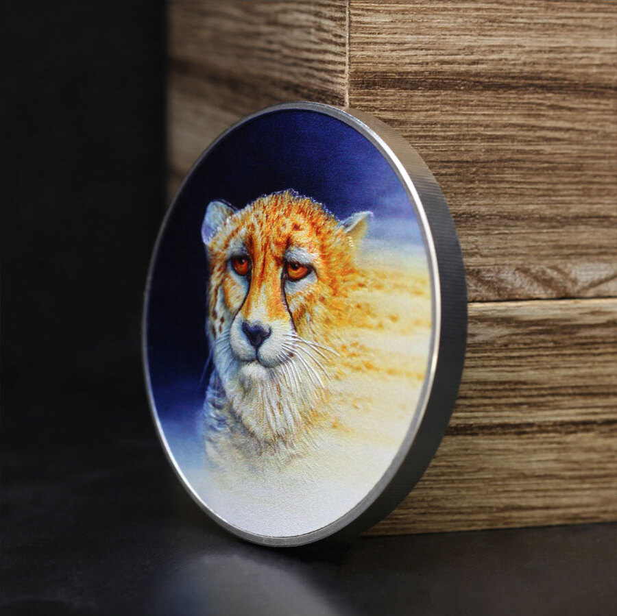 20 Dollars ASIATIC CHEETAH Endangered Animals 3 Oz Silver Coin 20$ Palau  2023 Proof | MA-Shops