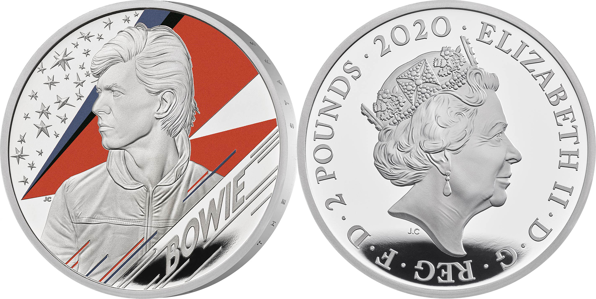 DAVID BOWIE Music Legends 1 Oz Silver Coin 2 Pounds United Kingdom