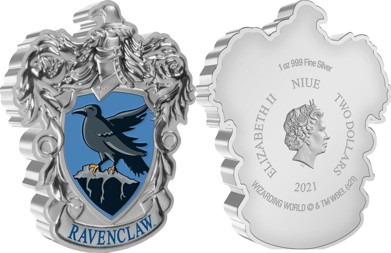 RAVENCLAW HOUSE CREST Harry Potter 1 Oz Silver Coin 2$ Niue 2021