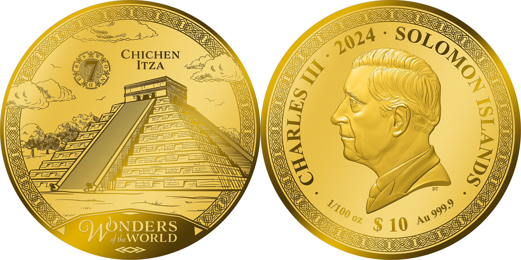 10 Dollars CHICHEN ITZA Seven Wonders of the Modern World Gold Coin 10 ...