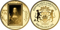 Gabon 5000 Francs SALVATOR MUNDI Da Vinci 1/200 Oz Gold Coin 5000 Francs Gabon -