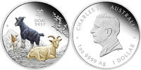 Australia 1 Dollar GOAT Australian Lunar Series III Colored 1 Oz Silver Coin 1$ Australia 2027 -