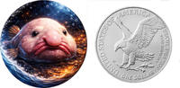 United States 1 Dollar BLOBFISH Deepsea Monsters 1 Oz Silver Coin 1$ USA 2026 -