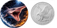 United States 1 Dollar GOBLIN SHARK Deepsea Monsters 1 Oz Silver Coin 1$ USA 2026 -