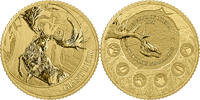 Liberia 100 Dollars GIANT DEER Megafauna 1/10 Oz Gold Coin 100$ Liberia 2026 -