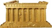 PARTHENON Monuments of Civilization Gilded 2 Oz Silver Coin 2000 Francs Cameroon 2025 Antique Finish
