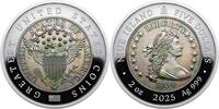 Niue 5 Dollars 1804 DRAPED BUST DOLLAR Greatest US Coins 2 Oz Silver Coin 5$ Niue 2025 -