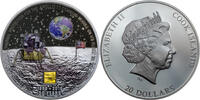 Cook Islands MOON LANDING Apollo 11 50th Anniversary 3 Oz Silver Coin 20$ Cook Islands 2019 20 Dollars 2019 Black PP