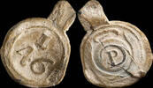 ANTIQUES Lead stamp for European 17th-18th centuries - 40x30 mm /18.47 gr. -