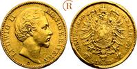 20 Mark GOLD 1872 D Kaiserreich: Bayern: Ludwig II, 1864-1886: f.ss Fassungsspuren