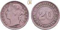 Mauritius: 20 Cents Victoria, 1837-1901: -