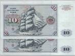 Deutschland 10 DM Deutsche Mark 1970 Ro 270a CB/A Pair - Pärchen nachfolgende Nummer