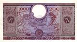 Belgium / Belgien 1000 Francs / 200 Belgas 1943 P125 EF XF