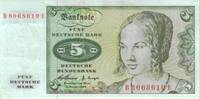Deutschland Ro 262e B/E 5 DM Deutsche Mark 1960 