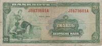 Deutschland Ro 260 P/B BDL 20 DM Deutsche Mark 1949 