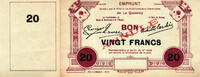 Frankreich  France / Frankreich Le Quesnoy 20 Francs 1914 Annulé  156.05 £  +  6.37 £ shipping