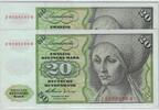 Deutschland 20 DM Deutsche Mark 1960 Ro 264c J/Q Pair - Pärchen nachfolg... 78.03 £  +  4.64 £ shipping