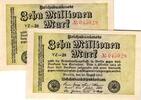 Deutschland 10 Millionen Mark 1923 Ro 105a FZ:YZ BZ:28 2 Scheine gleiche... 216.74 £  +  8.11 £ shipping
