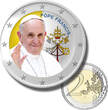 Papa Franciscus Vaticano Euro Colour Coins & Souvenir Banknote AGAB - Set of 3