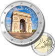 2 Euro Coloured Coin Set of 5 in Presentation Box - Paris Sights France