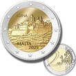 2 Euro 2025 Malta MDINA Maltese Walled Cities  Coin
