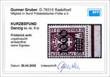 Danzig Portomarken  1000 on 100 M., overprint dull, unused from lower margin of the sheet, impeccable, photo expertize Gruber BPP, Michel 150.- * unused