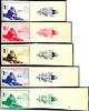 Französische Legion Outpost before Moscow, trial proofs in the colours blue-green, violet, dark red, brown and blue, on ungummed paper, imperforated -