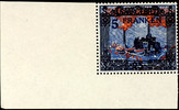 Saargebiet 5 Fr. Landscape pictures II with plate flaw white spot in the red Smoke over left fireplace, corner margin piece lower left, p -