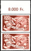 Saargebiet 25 Fr. And 200 Fr. Council of Europe, both values yes as vertical pair from upper margin, perfectly mint never hinged, photo e -