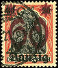 Danzig 60 on 30 Pfg. Germania with double overprint (once feebler), cancelled extremely fine copy, expertized Soecknick BPP and Infla B -