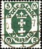 Danzig 5 M. Small national coat of arms, with lying watermark, perfect cds cancellation, Michel 70.- -