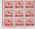 Danzig 5 million on 10 000 Mk airmail stamp (field 73) in the 9er Block unit with 8 x 5 million on 50 000 Mk, mint never hinged cabinet -